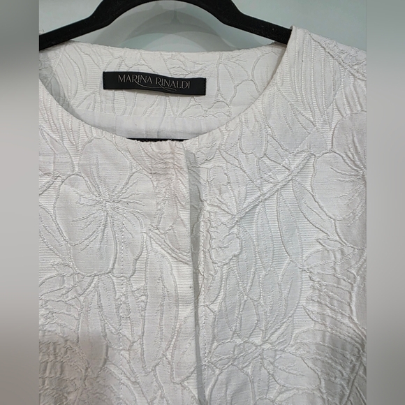 Marina Rinaldi White Textured Jacket - Picture 4 of 14